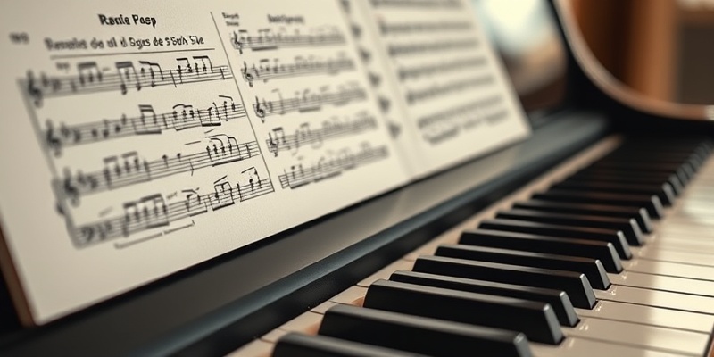 Partition de musique et clavier de piano pour apprendre le solfège